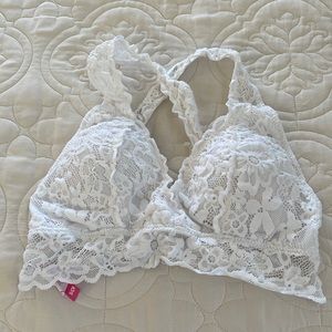 White Stretch Lace Bralette